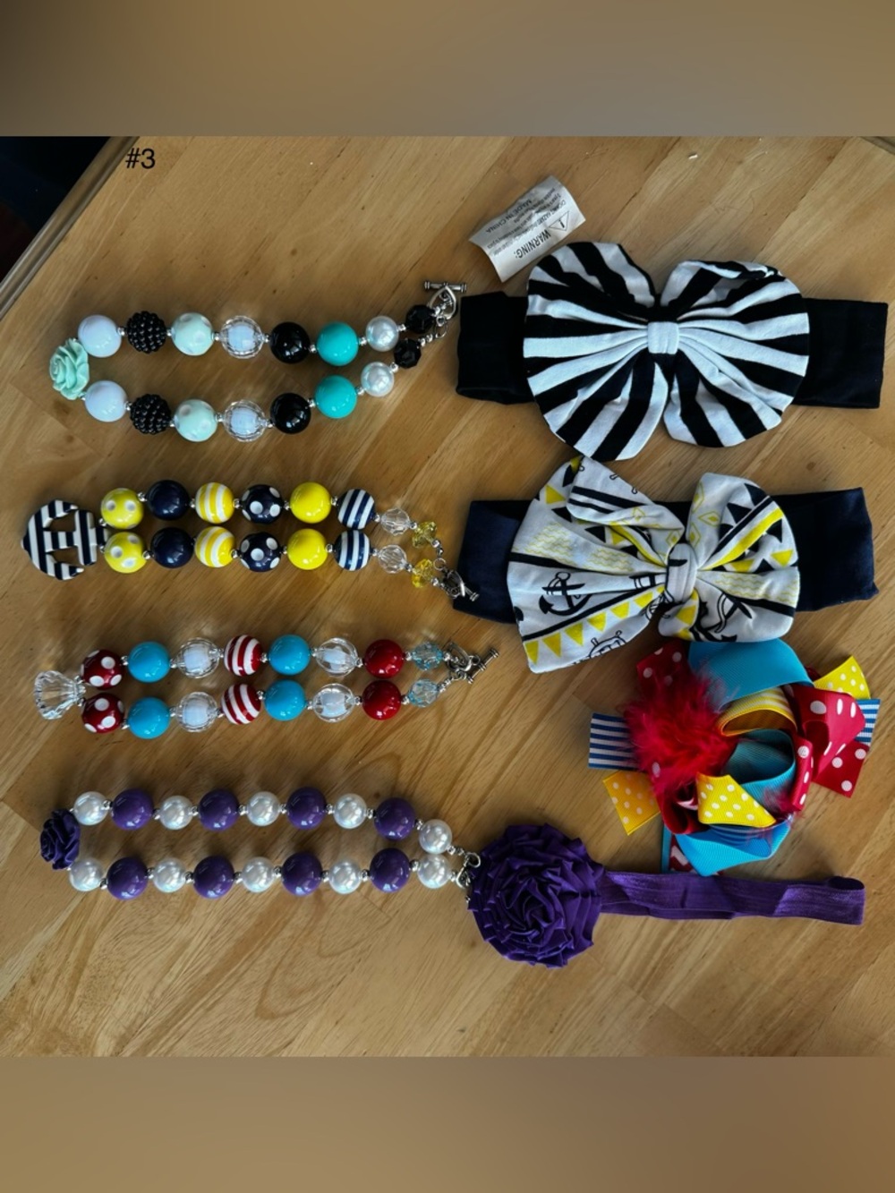 Black & White Striped Bow Headband for Kids - Cute Accessory